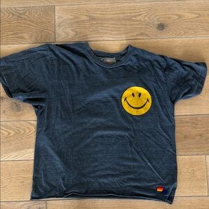 Aviator Nation  Smiley Face T-Shirt - Black and Yellow